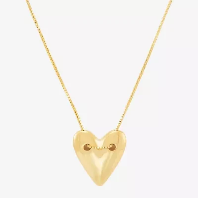 Limited Quantities! Womens 14K Gold Heart 18 Inch Pendant Necklace