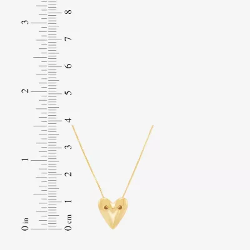 Limited Quantities! Womens 14K Gold Heart 18 Inch Pendant Necklace