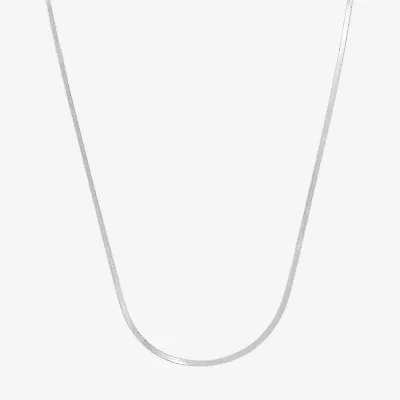 Limited Quantities! Womens 10K White Gold 20 Inch Herringbone Chain Necklace