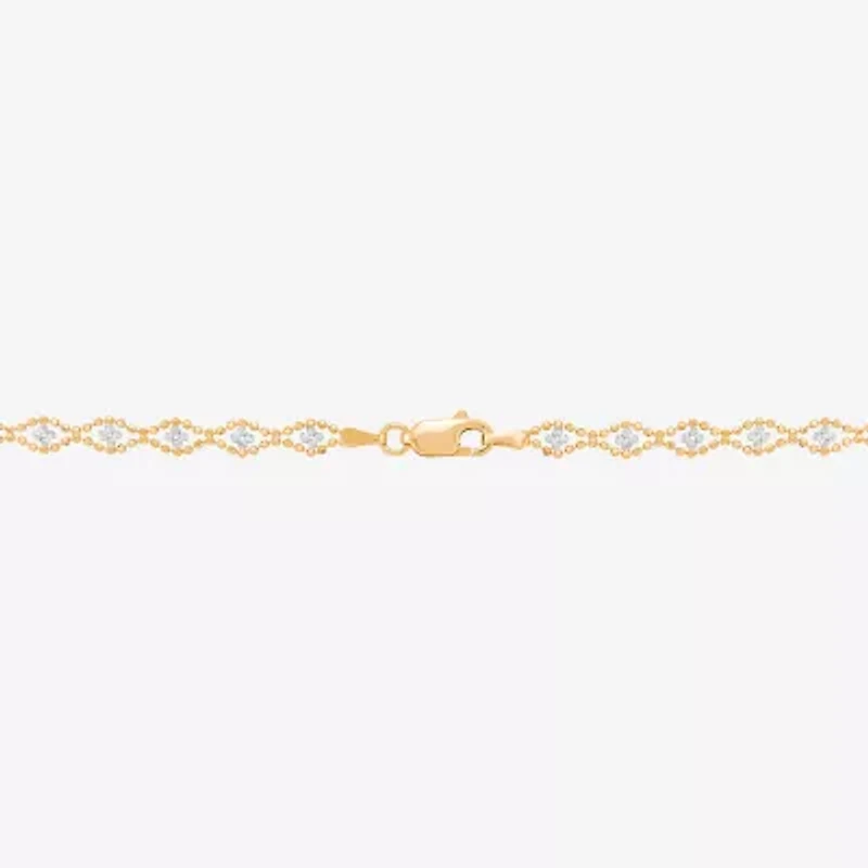 Limited Quantities! Womens 10K Two Tone Gold 18 Inch Bead Chain Necklace
