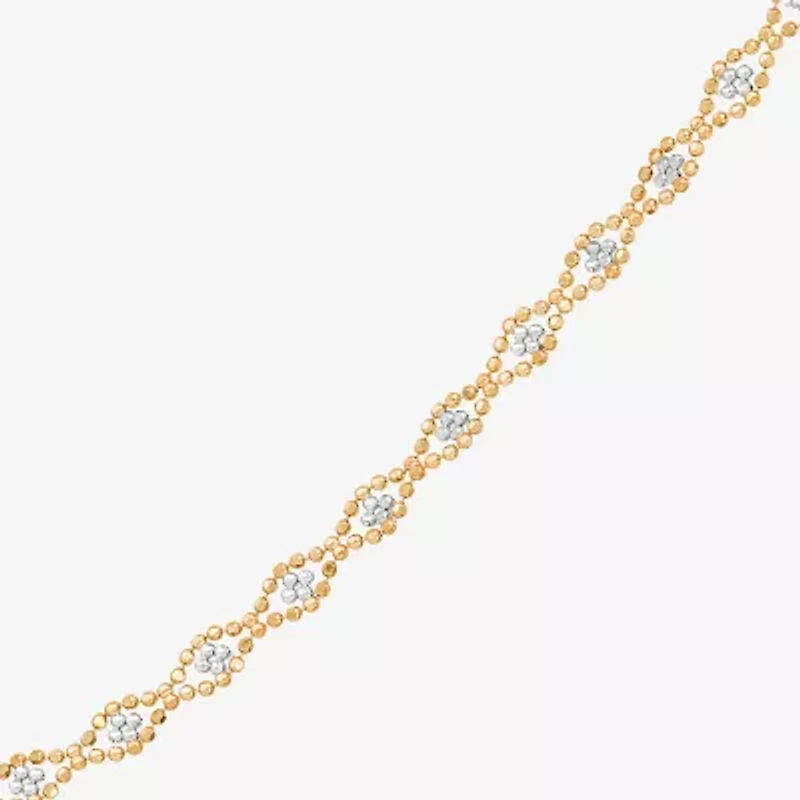 Limited Quantities! Womens 10K Two Tone Gold 18 Inch Bead Chain Necklace
