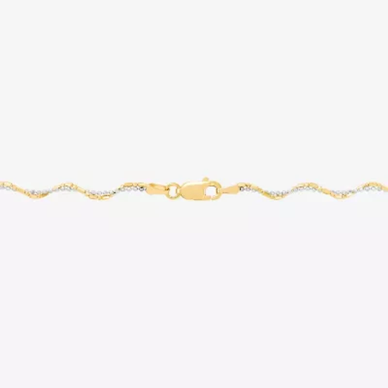 Limited Quantities! Womens 10K Two Tone Gold 18 Inch Bead Chain Necklace