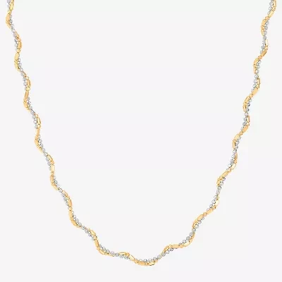 Limited Quantities! Womens 10K Two Tone Gold 18 Inch Bead Chain Necklace
