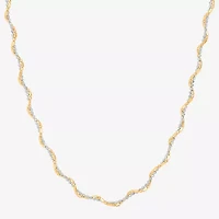 Limited Quantities! Womens 10K Two Tone Gold 18 Inch Bead Chain Necklace