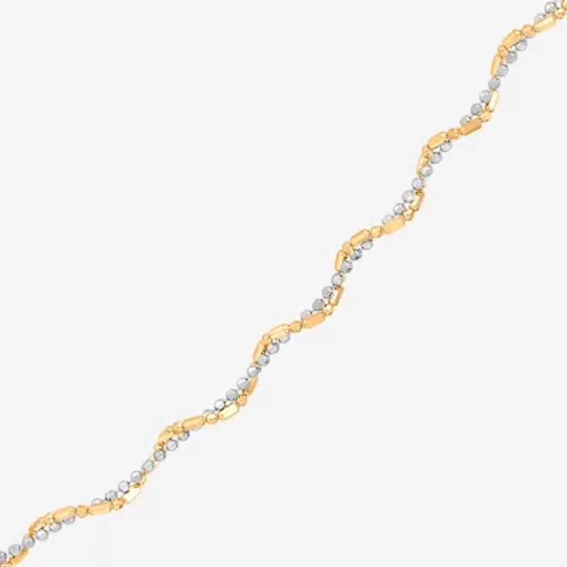 Limited Quantities! Womens 10K Two Tone Gold 18 Inch Bead Chain Necklace