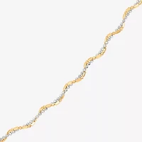 Limited Quantities! Womens 10K Two Tone Gold 18 Inch Bead Chain Necklace