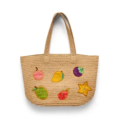 FRUIT STRAW TOTE BAG