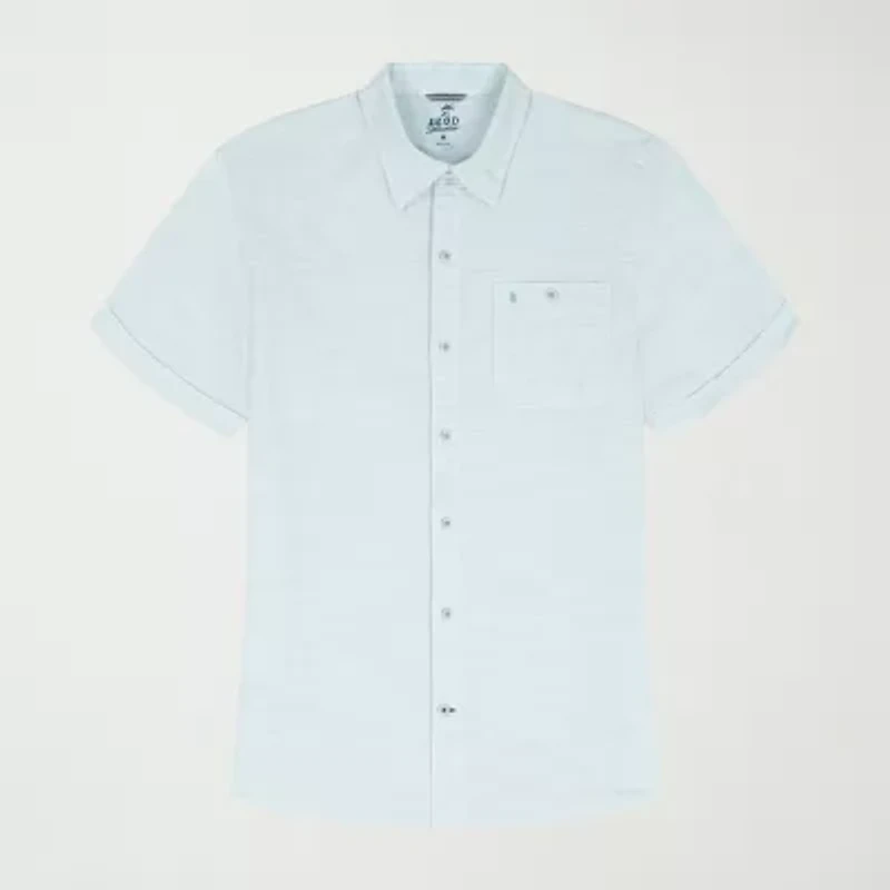IZOD Dockside Chambray Mens Short Sleeve Classic Fit Button-Down Shirt