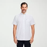 IZOD Breeze Mens Short Sleeve Athletic Fit Button-Down Shirt