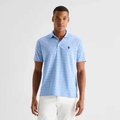 U.S. Polo Assn. Stripe Jacquard Mens Classic Fit Short Sleeve Shirt