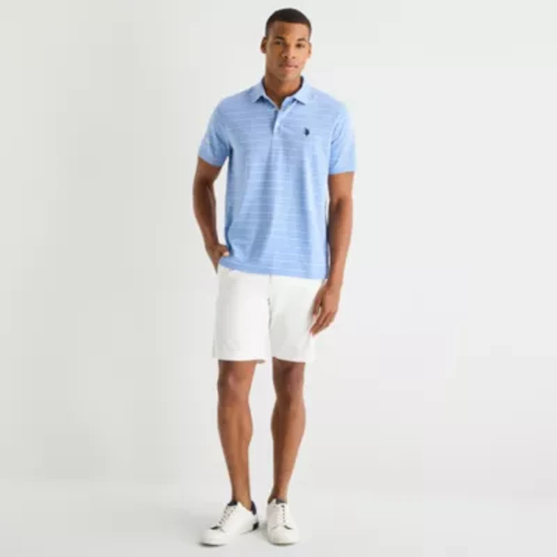 U.S. Polo Assn. Stripe Jacquard Mens Classic Fit Short Sleeve Shirt