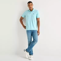 U.S. Polo Assn. Stripe Pique Mens Classic Fit Short Sleeve Shirt