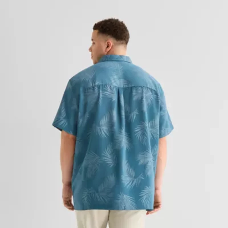 St. John's Bay Button-Down Mens Short Sleeve Breathable Big and Tall Camp Shirt