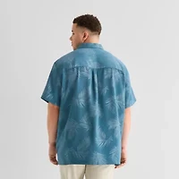 St. John's Bay Button-Down Mens Short Sleeve Breathable Big and Tall Camp Shirt