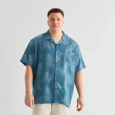 St. John's Bay Button-Down Mens Short Sleeve Breathable Big and Tall Camp Shirt