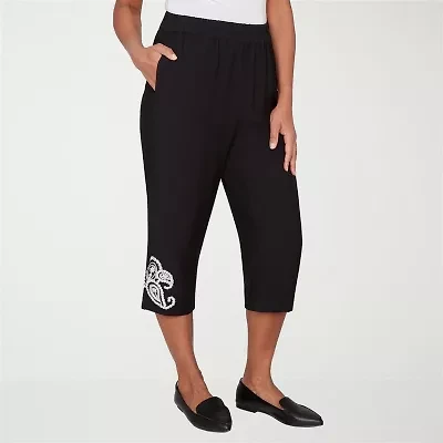 Alfred Dunner Crowd Pleaser Womens Plus Straight Capri Pant
