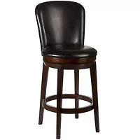 Mendenhall Upholstered Swivel Barstool with Back
