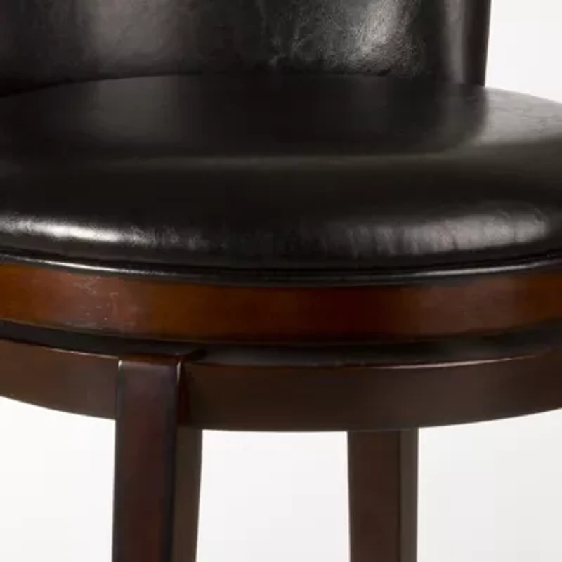 Mendenhall Upholstered Swivel Barstool with Back