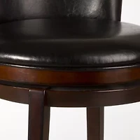 Mendenhall Upholstered Swivel Barstool with Back