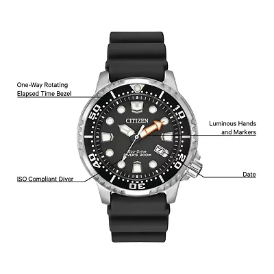 Citizen® Eco-Drive Promaster Mens Black Silicone Strap Watch BN0150-28E