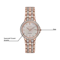 Citizen Silhouette Crystal Womens Crystal Accent Rose Goldtone Stainless Steel Bracelet Watch Ew2348-56a