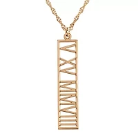 Personalized Roman Numeral Date Pendant Necklace