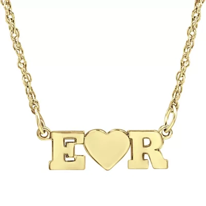 Personalized 2 Single Initial Heart Pendant Necklace