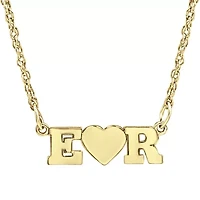 Personalized 2 Single Initial Heart Pendant Necklace