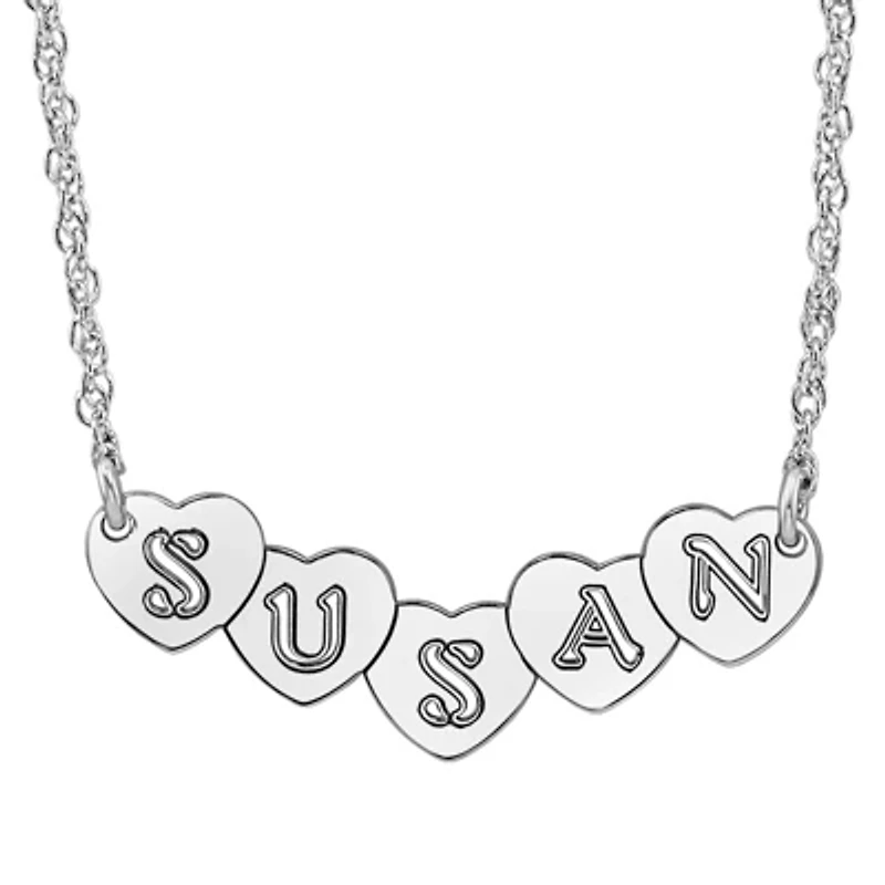 Personalized Hearts Name Necklace