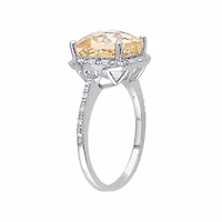 Womens 1/10 CT. T.W. Genuine Yellow Citrine Sterling Silver Cocktail Ring