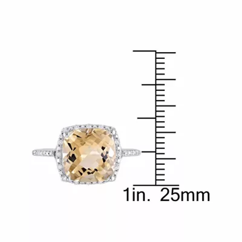 Womens 1/10 CT. T.W. Genuine Yellow Citrine Sterling Silver Cocktail Ring