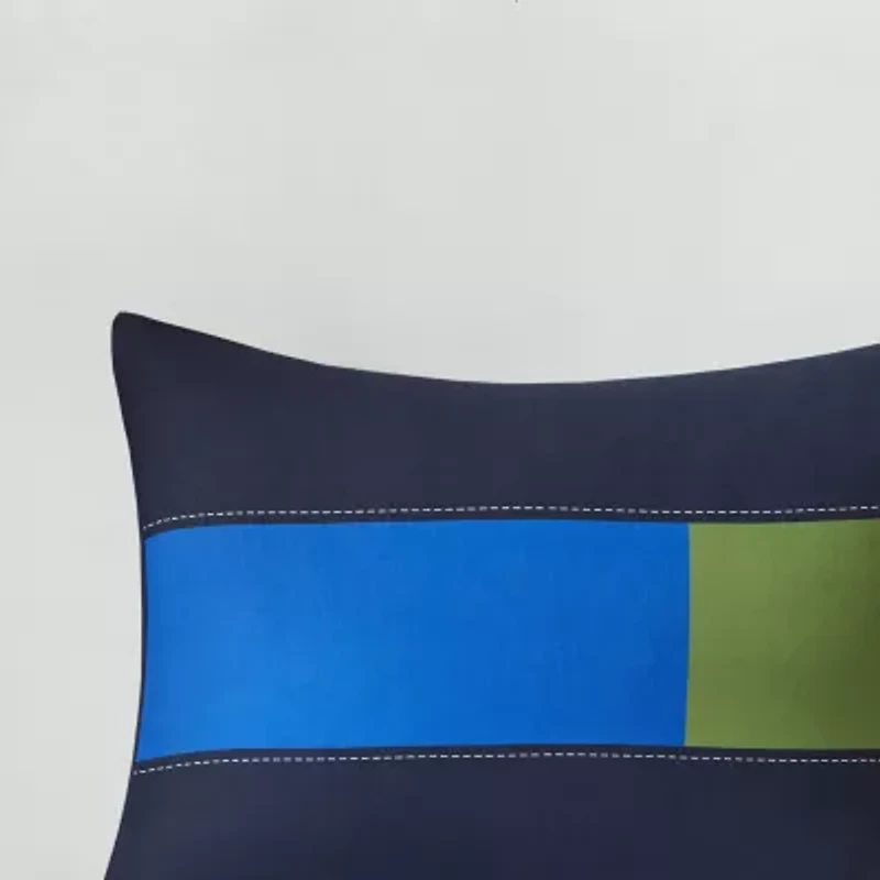 Intelligent Design Emmett 5-Pc Stripes 100% Cotton Comforter Set with Decorative Pillows