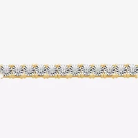Mens White Diamond 10K Gold 24 Inch Tennis Necklace