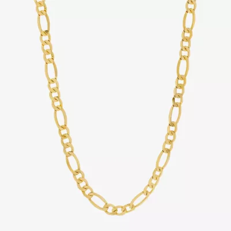 Made in Italy Mens 10K Gold 24 Inch Figaro Chain Necklace