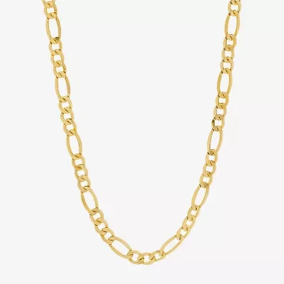 Made in Italy Mens 10K Gold 24 Inch Figaro Chain Necklace