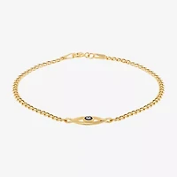 Womens 14K Gold Evil Eye Charm Bracelet
