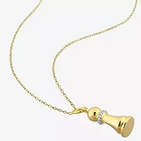Womens Diamond Accent Genuine White 18K Gold Over Silver 18 Inch Pendant Necklace