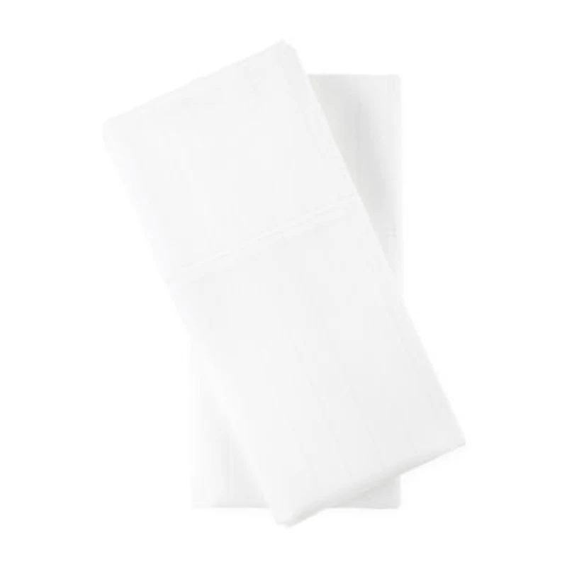 Liz Claiborne 600tc Cotton Sateen Dobby Stripe Wrinkle Free Pillowcases