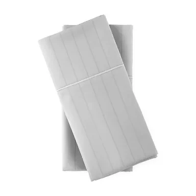 Liz Claiborne 600tc Cotton Sateen Dobby Stripe Wrinkle Free Pillowcases