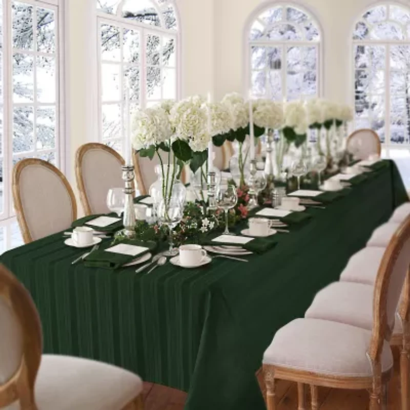 Elrene Home Fashions Denley Stripe Jacquard Tablecloth
