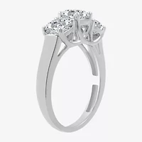 (G / SI1-SI2) Womens 2 1/4 CT. T.W. Lab Grown White Diamond 10K Gold Round 3-Stone Engagement Ring