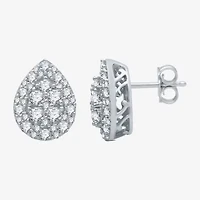 (H-I / I1) 1 CT. T.W. Lab Grown White Diamond Sterling Silver 12.7mm Pear Stud Earrings