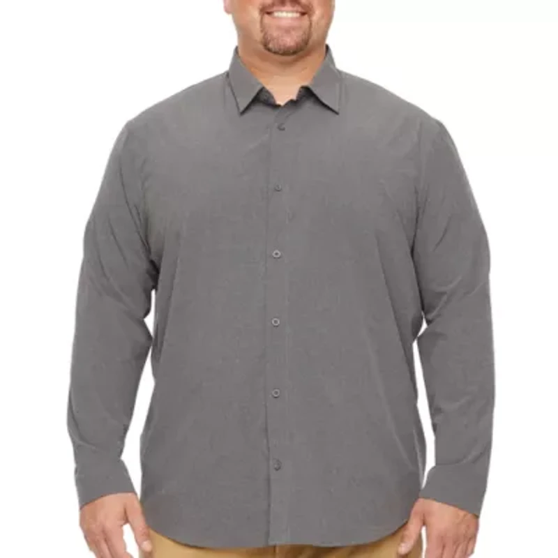 Stylus Mens Long Sleeve Regular Fit Big and Tall Button-Down Shirt