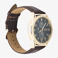 Jones N.Y. Mens Chronograph Brown Leather Strap Watch 50594g-42-J16