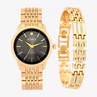 Jones N.Y. Mens Gold Tone Bracelet Watch M0183g-42-G27