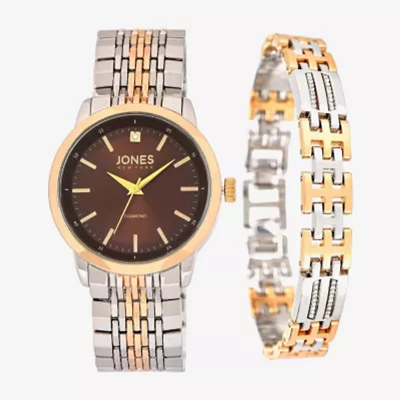 Jones N.Y. Mens Two Tone Bracelet Watch M0183s-42-S34