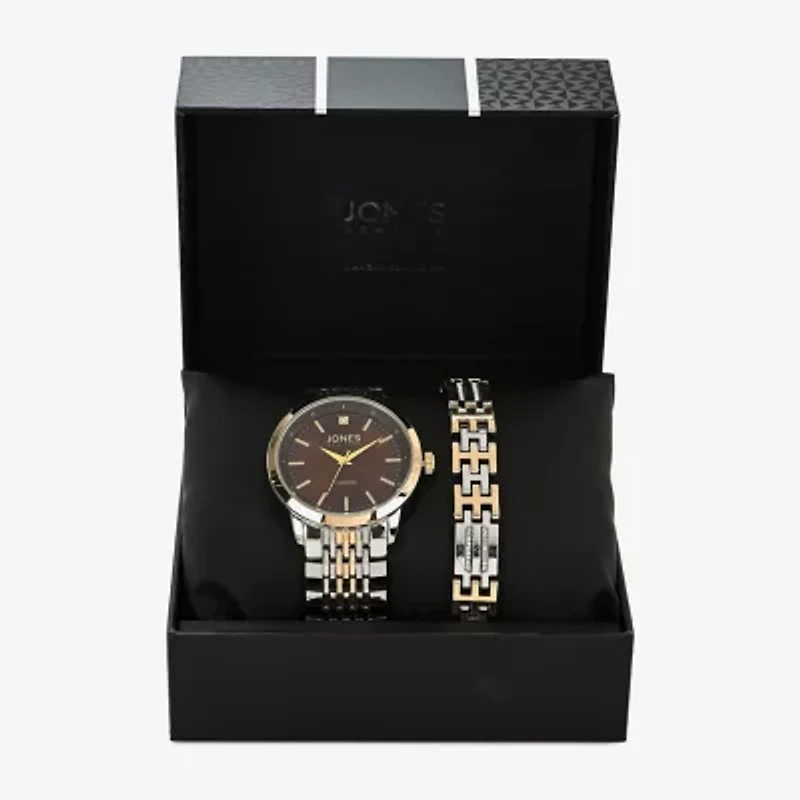 Jones N.Y. Mens Two Tone Bracelet Watch M0183s-42-S34