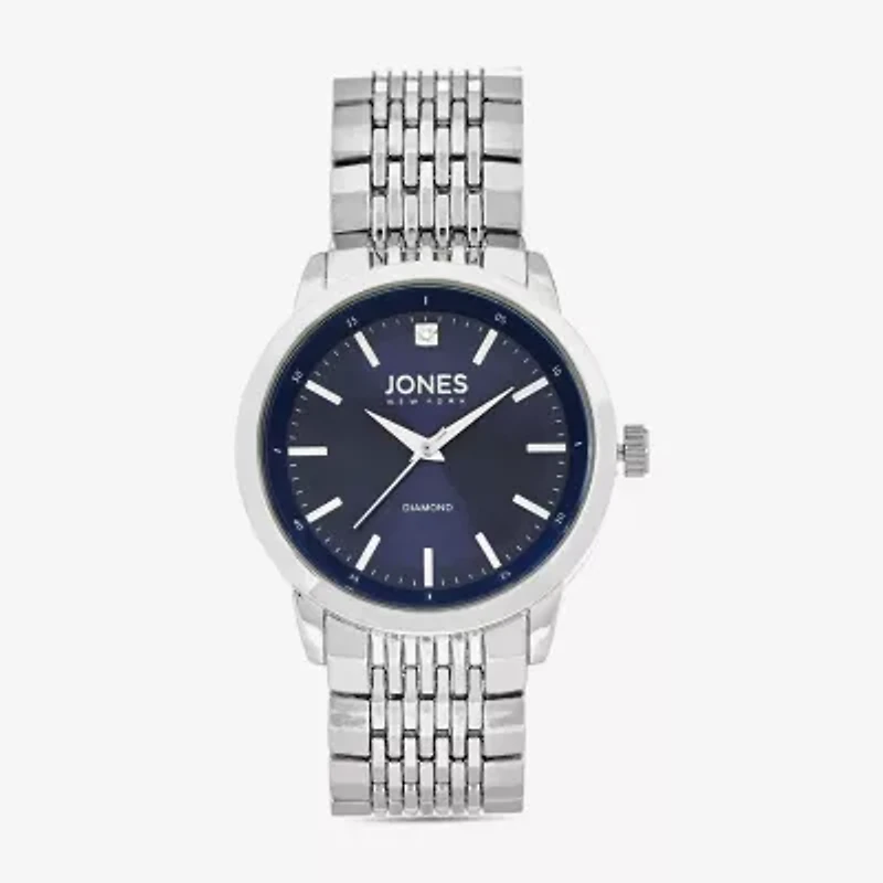 Jones N.Y. Mens Silver Tone Bracelet Watch M0183s-42-J28