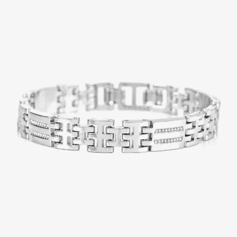 Jones N.Y. Mens Silver Tone Bracelet Watch M0183s-42-J28
