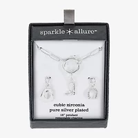 Sparkle Allure Western Womens Cubic Zirconia Paperclip 3-pc. Pendant Necklace Set